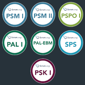 Scrum Zertifikate Lars Richter PSM1, PSM2, PSPO1,PAL1, PAL EBM, SPS, PSK1